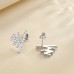 Twisted heart earrings zircon earrings high-end silver jewelry silver earrings