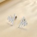 Twisted heart earrings zircon earrings high-end silver jewelry silver earrings