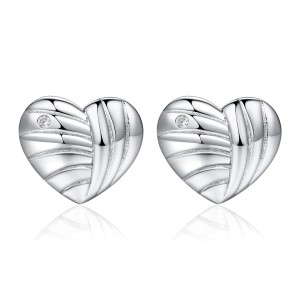 Twisted heart earrings zircon earrings high-end silver jewelry silver earrings