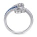 Ring inlaid with royal blue zircon ring wide index finger ring