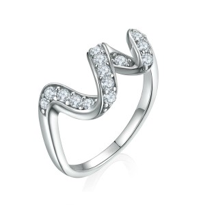 S letter ring female niche ins pure silver female ring S925