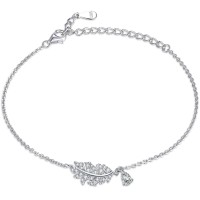 Forest leaf bracelet high-end fashion silver jewelry