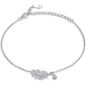 Forest leaf bracelet high-end fashion silver jewelry