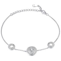 Time Diamond Plate Bracelet Niche Design Silver Jewelry