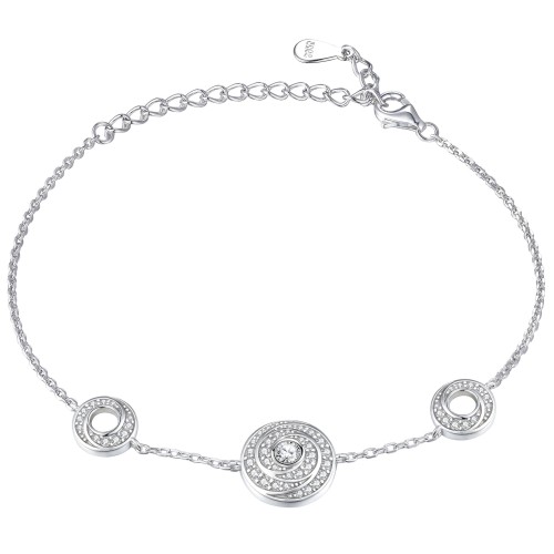 Time Diamond Plate Bracelet Niche Design Silver Jewelry