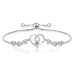 Hand jewelry aquamarine colored gemstone heart bracelet