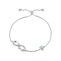 Aquamarine crystal bracelet niche jewelry love bow bracelet