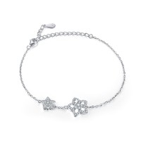 Silver star bracelet high-end jewelry