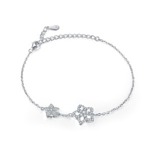 Silver star bracelet high-end jewelry