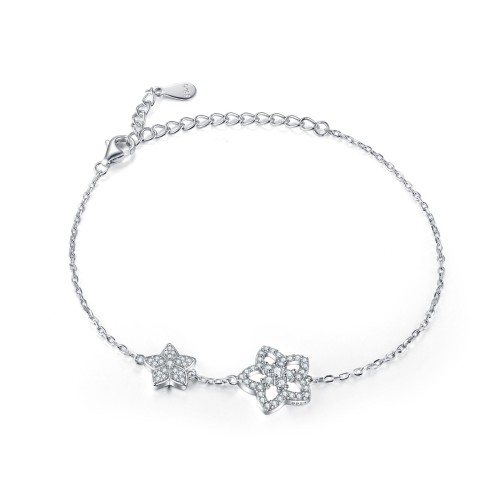 Silver star bracelet high-end jewelry
